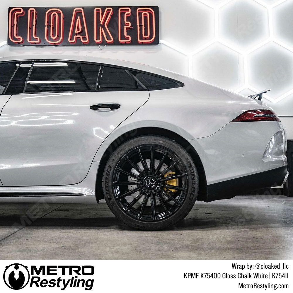 chalk white mercedes wrap