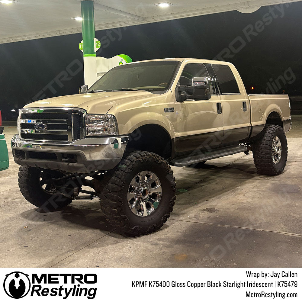 gloss copper black truck wrap