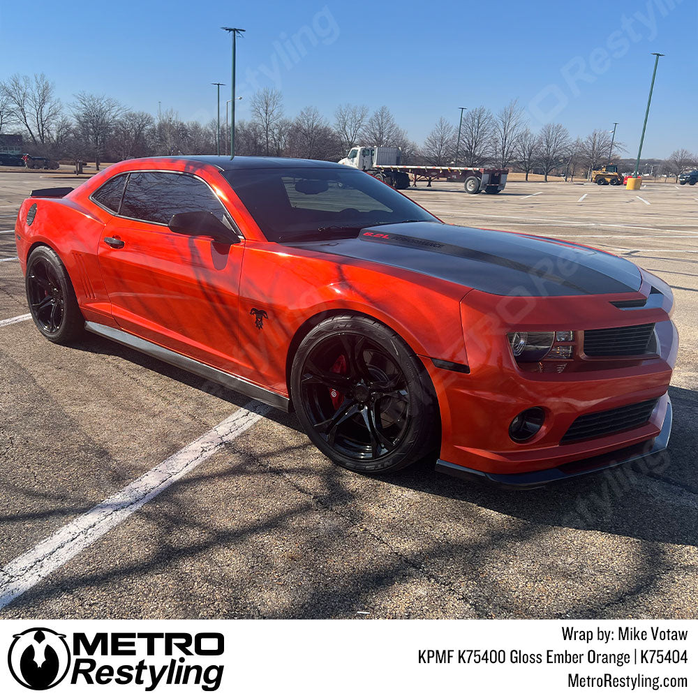 bright orange camero wrap