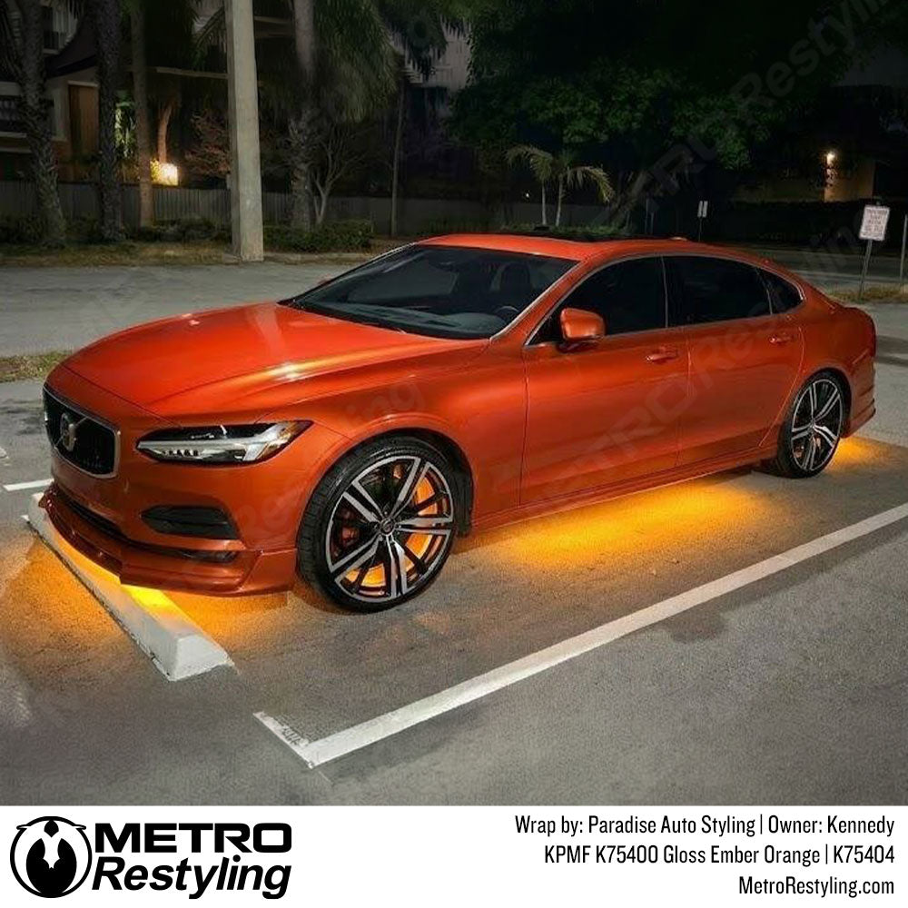 gloss orange volvo wrap