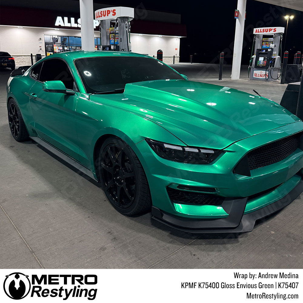 gloss envious green mustang wrap