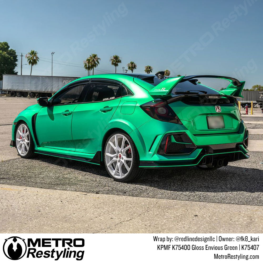 honda with green wrap