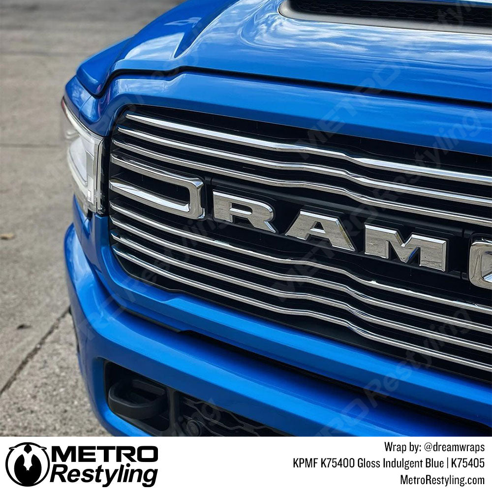 gloss blue ram truck wrap