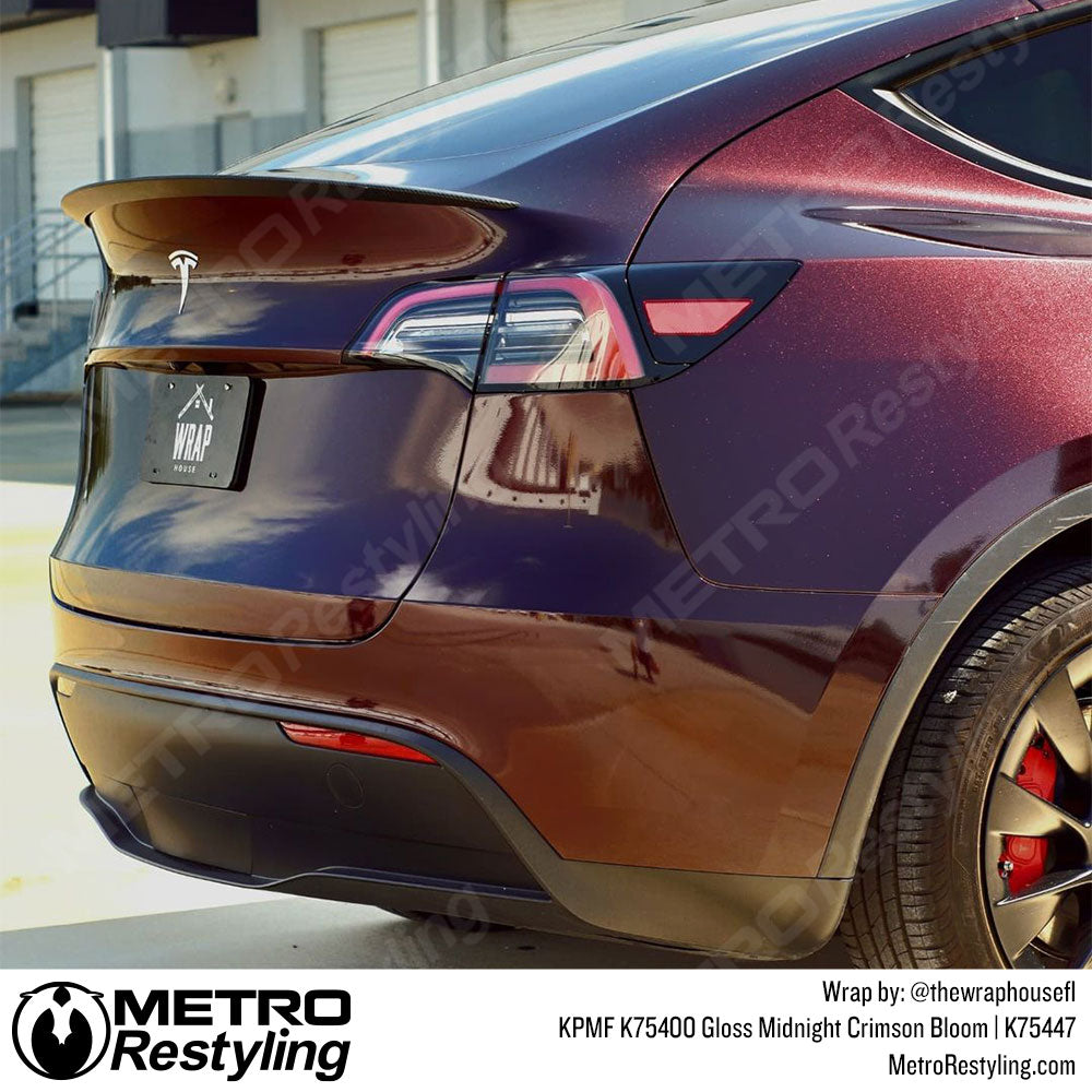 crimson tesla wrap