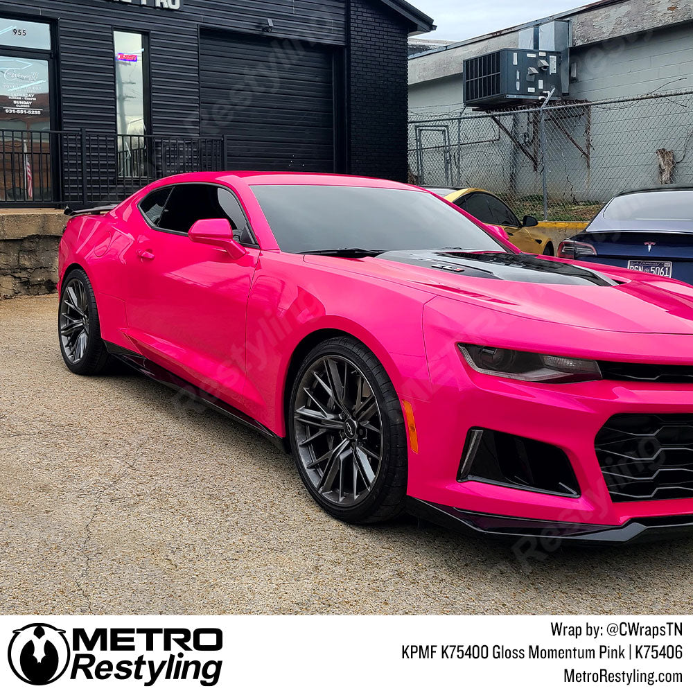 bright pink camero wrap