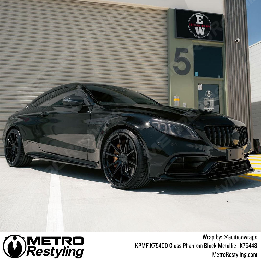 metallic black mercedes wrap