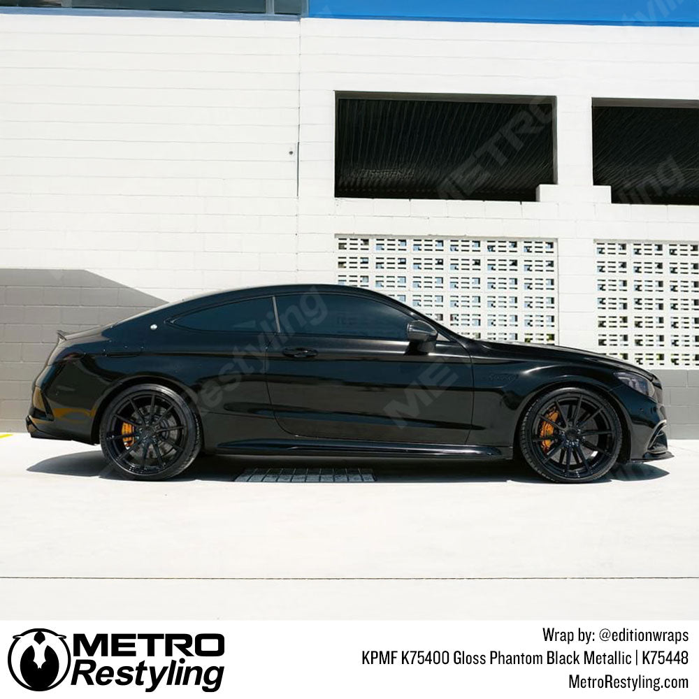 metallic black mercedes wrap