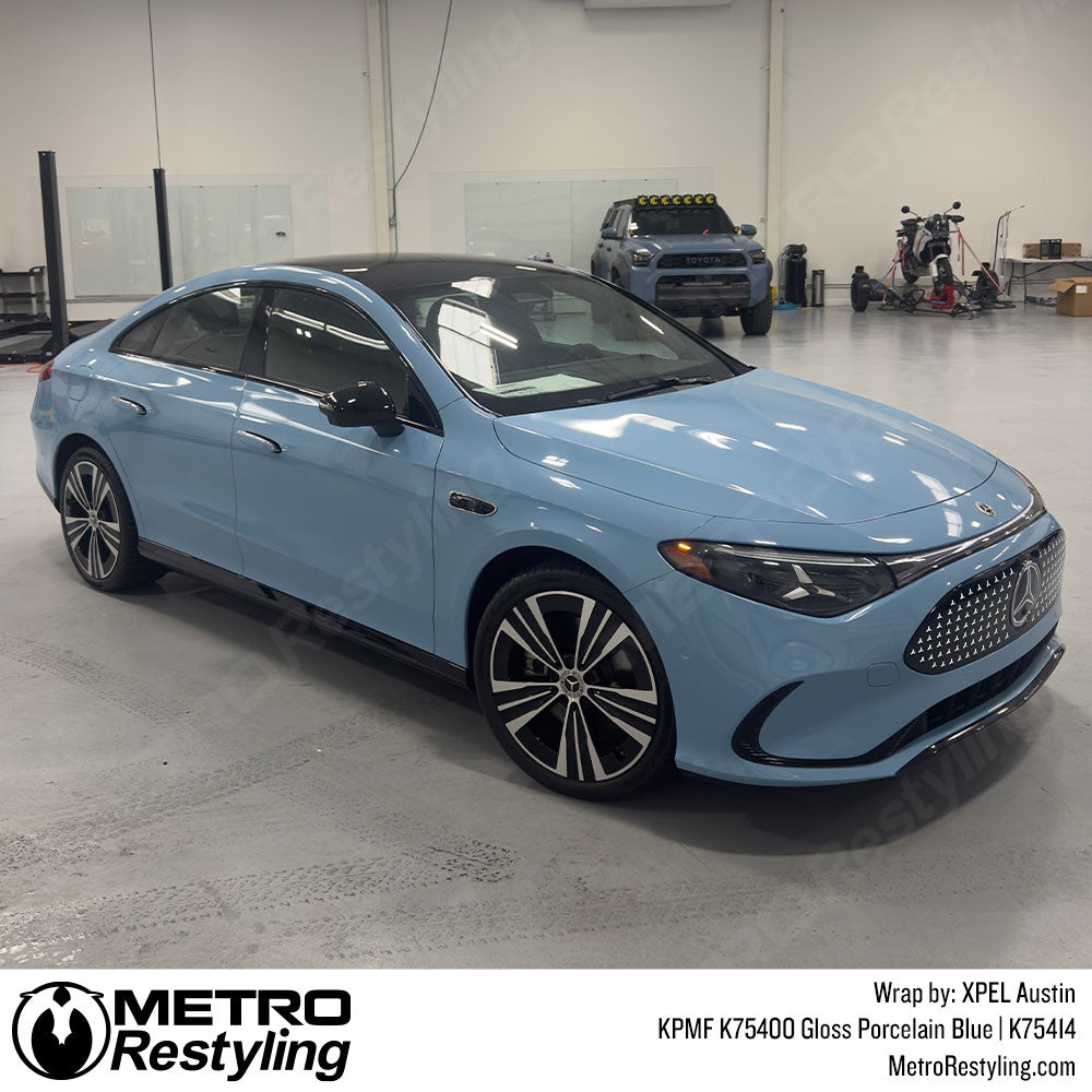 porcelain blue mercedes wrap