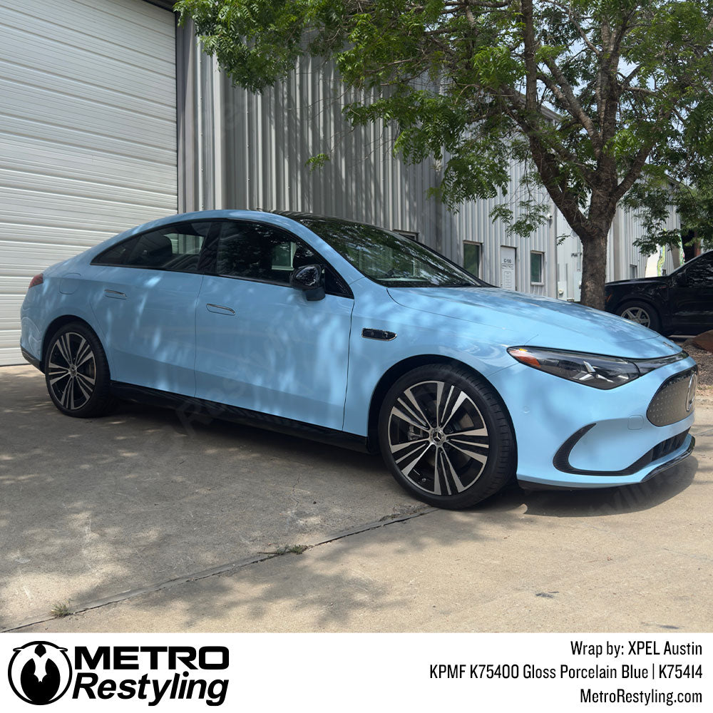porcelain blue mercedes wrap
