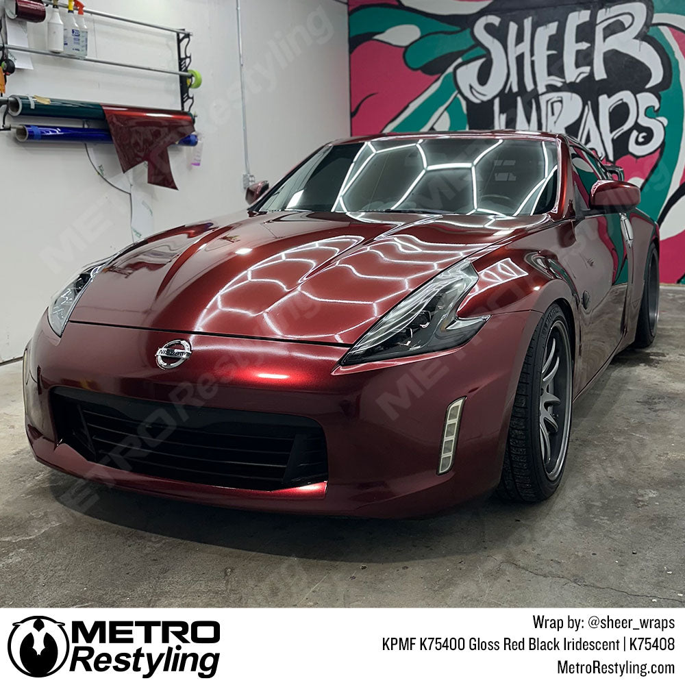 Gloss Red Black Nissan Wrap