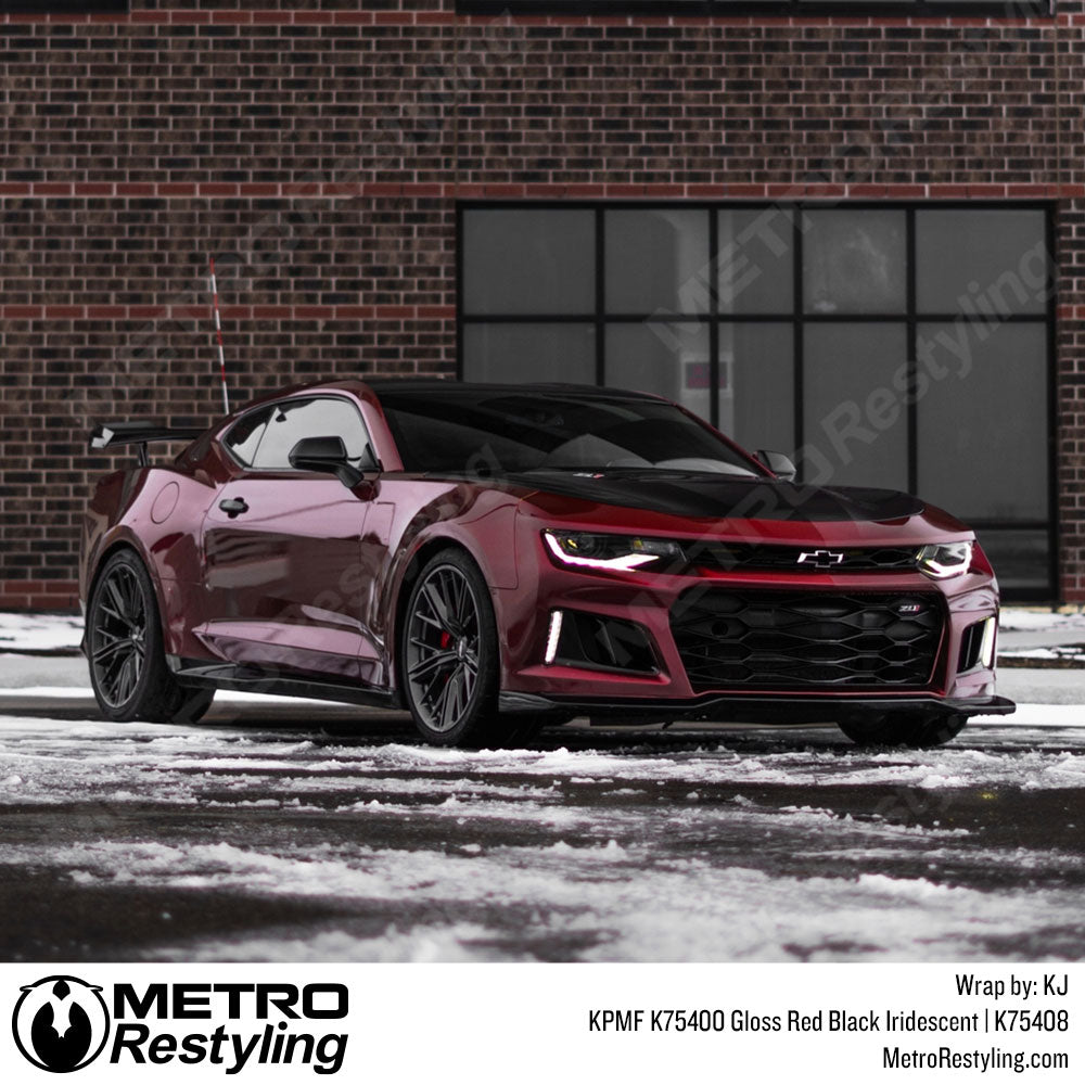 red black iridescent car wrap