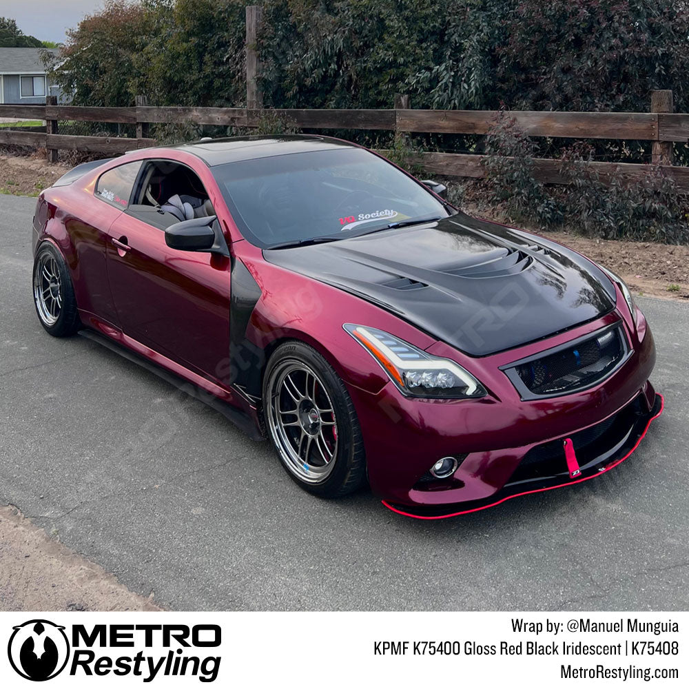 red black iridescent car wrap