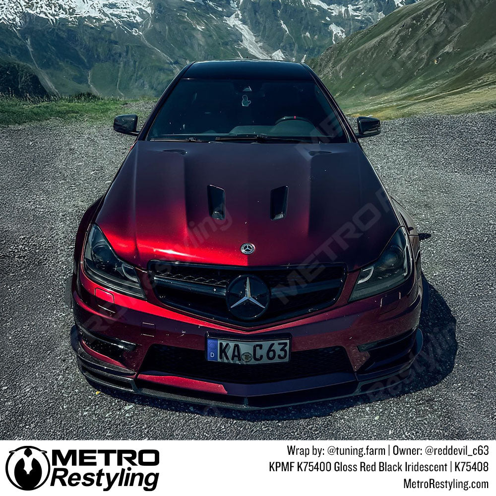 gloss red mercedes wrap