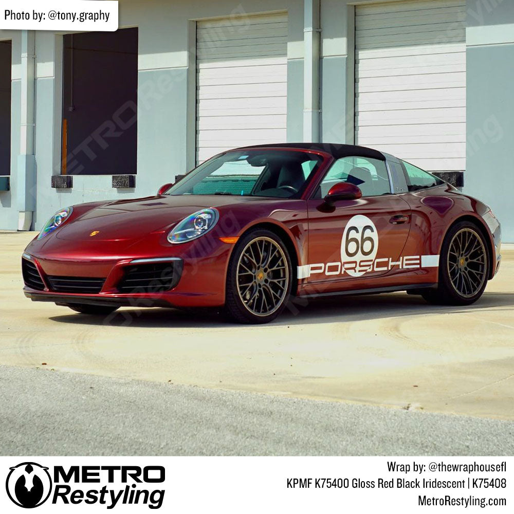 REd Black Porsche Wrap