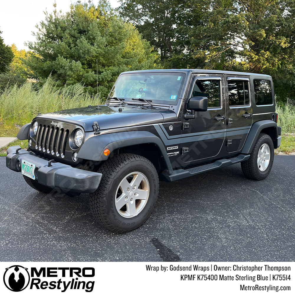 Blue Jeep Wrangler Wrap