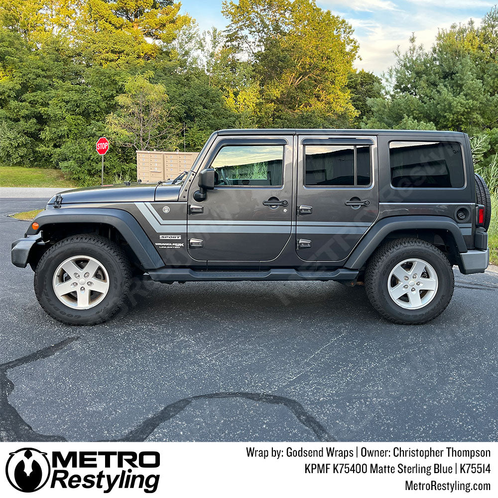 Blue Jeep Wrangler Vinyl Wrap