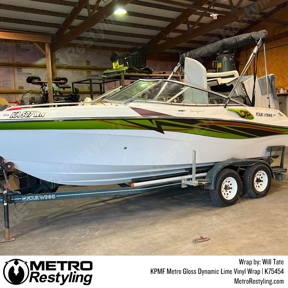 green boat vinyl wrap