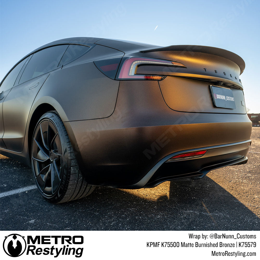 tesla with bronze wrap
