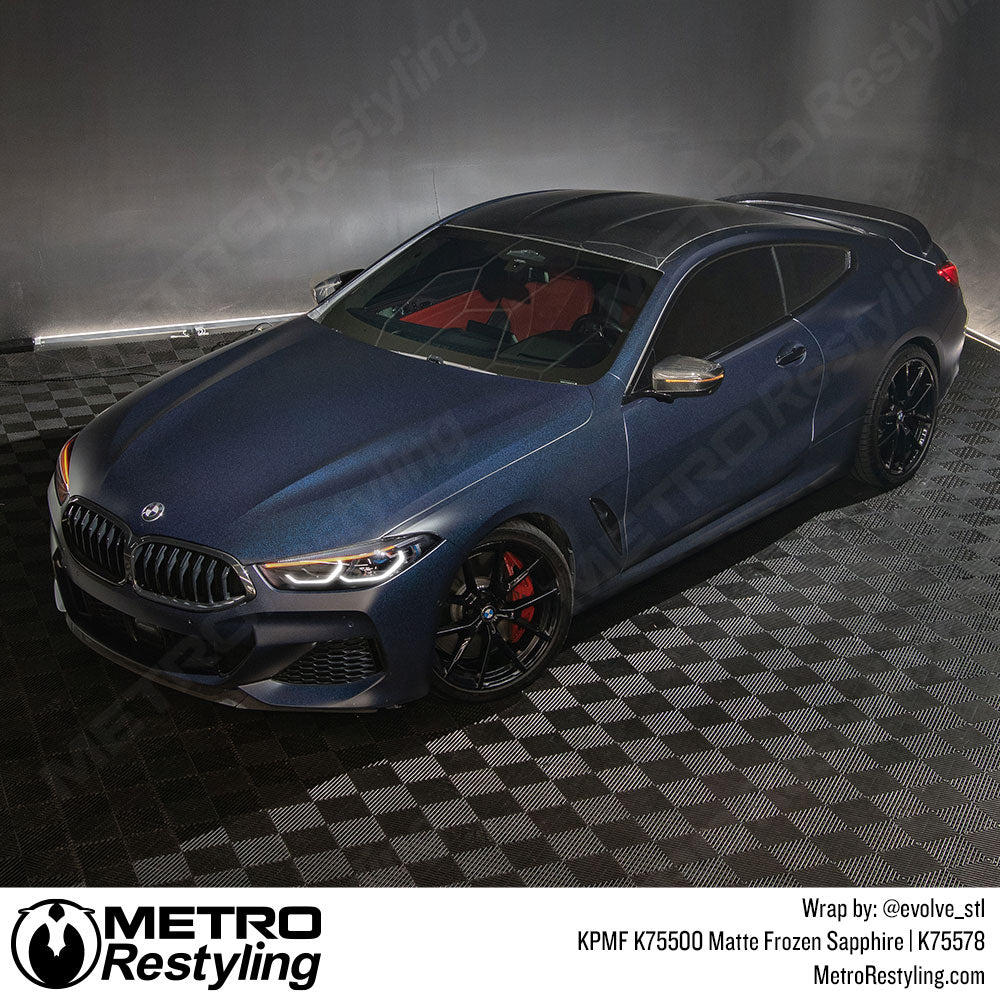 metallic blue bmw wrap