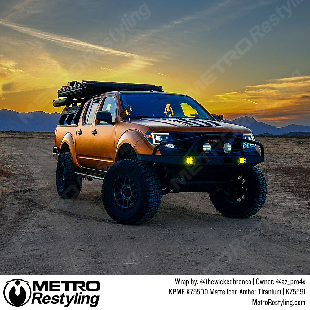 orange nissan truck wrap