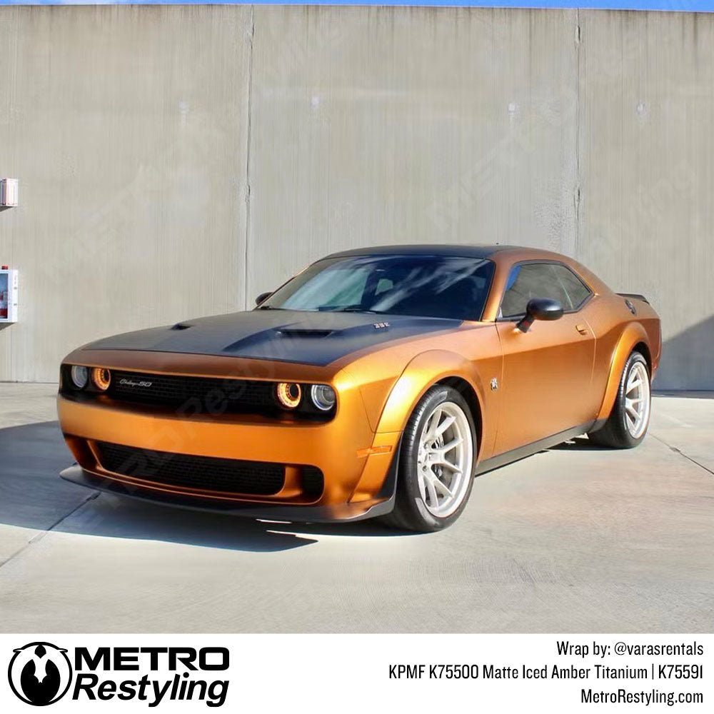 dodge with orange wrap