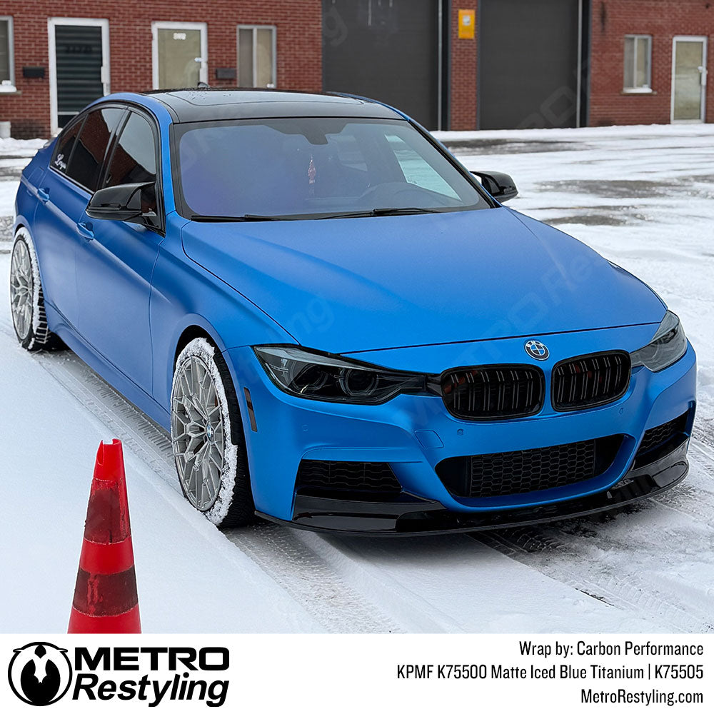 matte blue bmw wrap