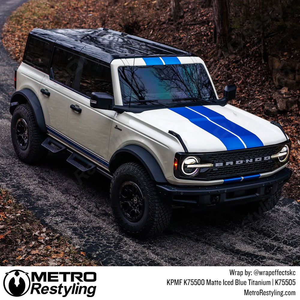 blue bronco rally stripes
