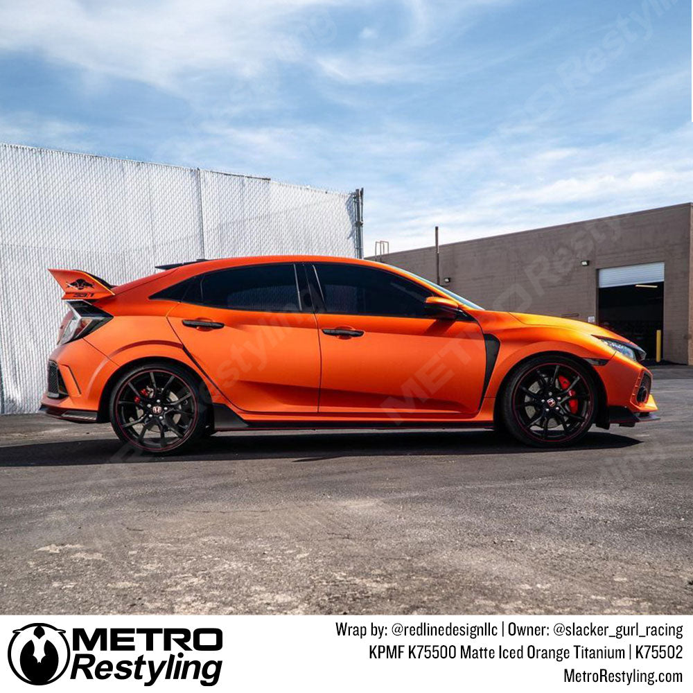 orange honda civic wrap