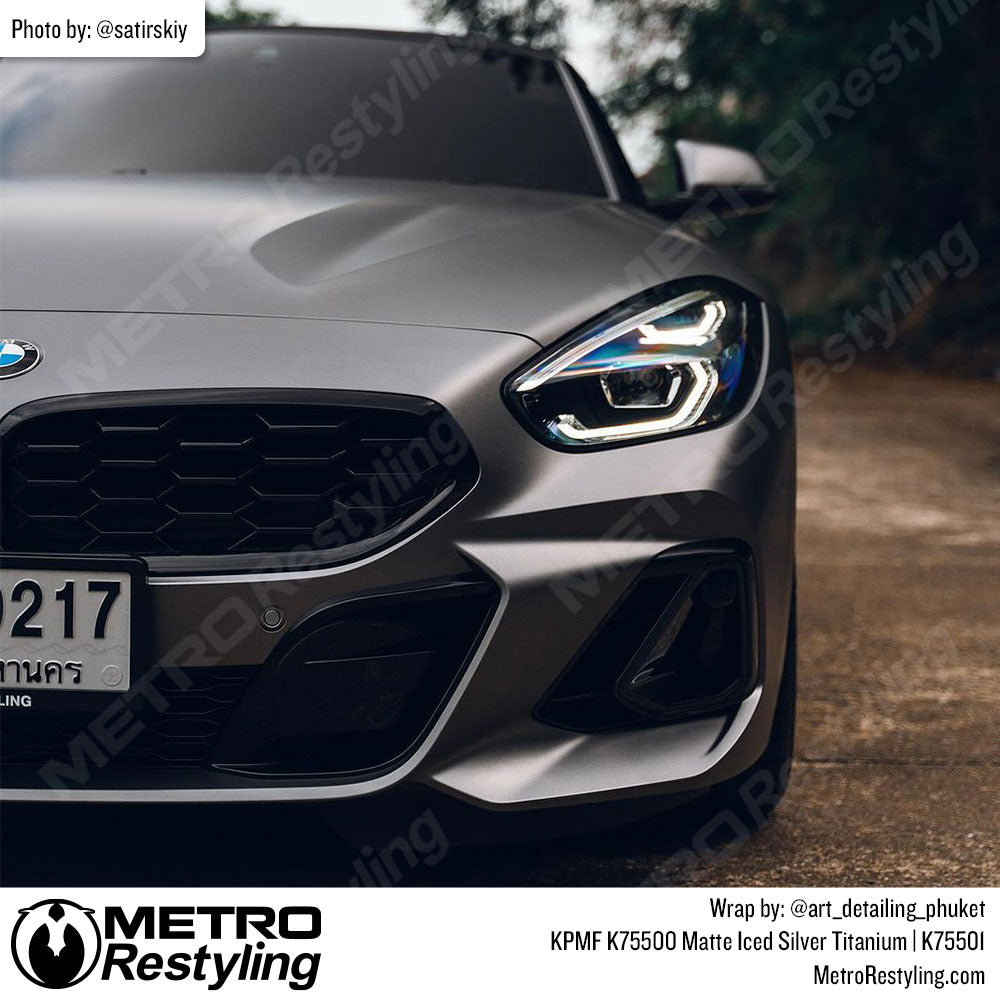 matte silver bmw wrap