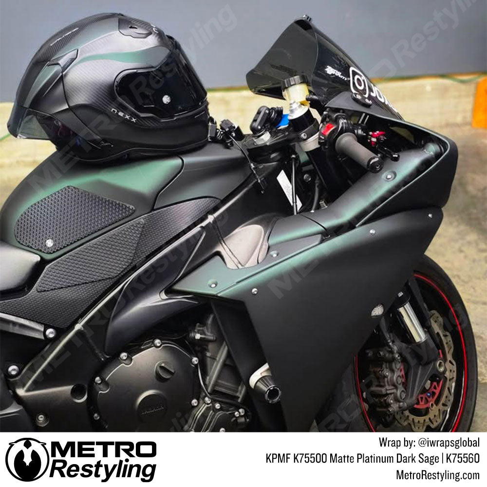 dark sage motorcycle wrap