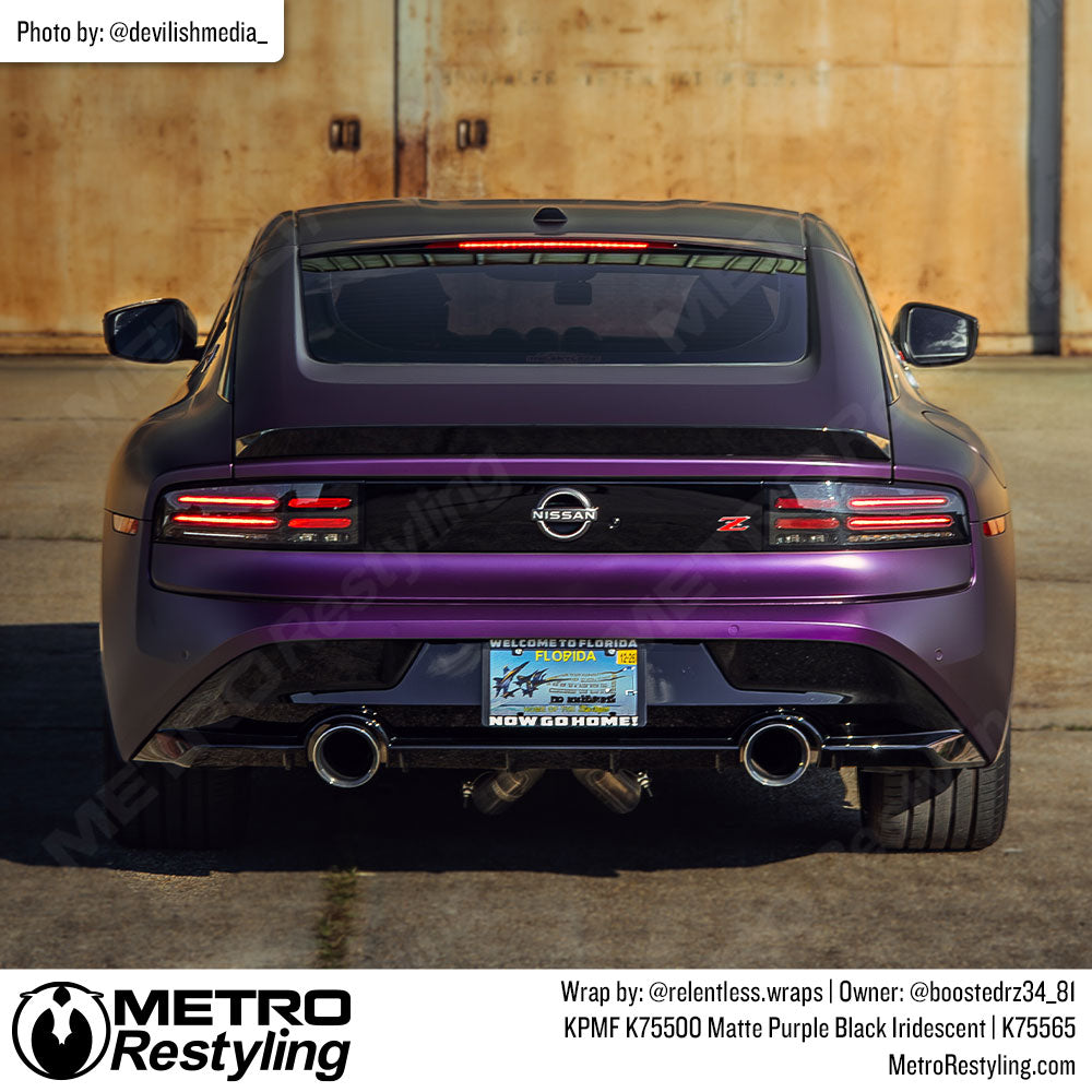 nissan with purple wrap