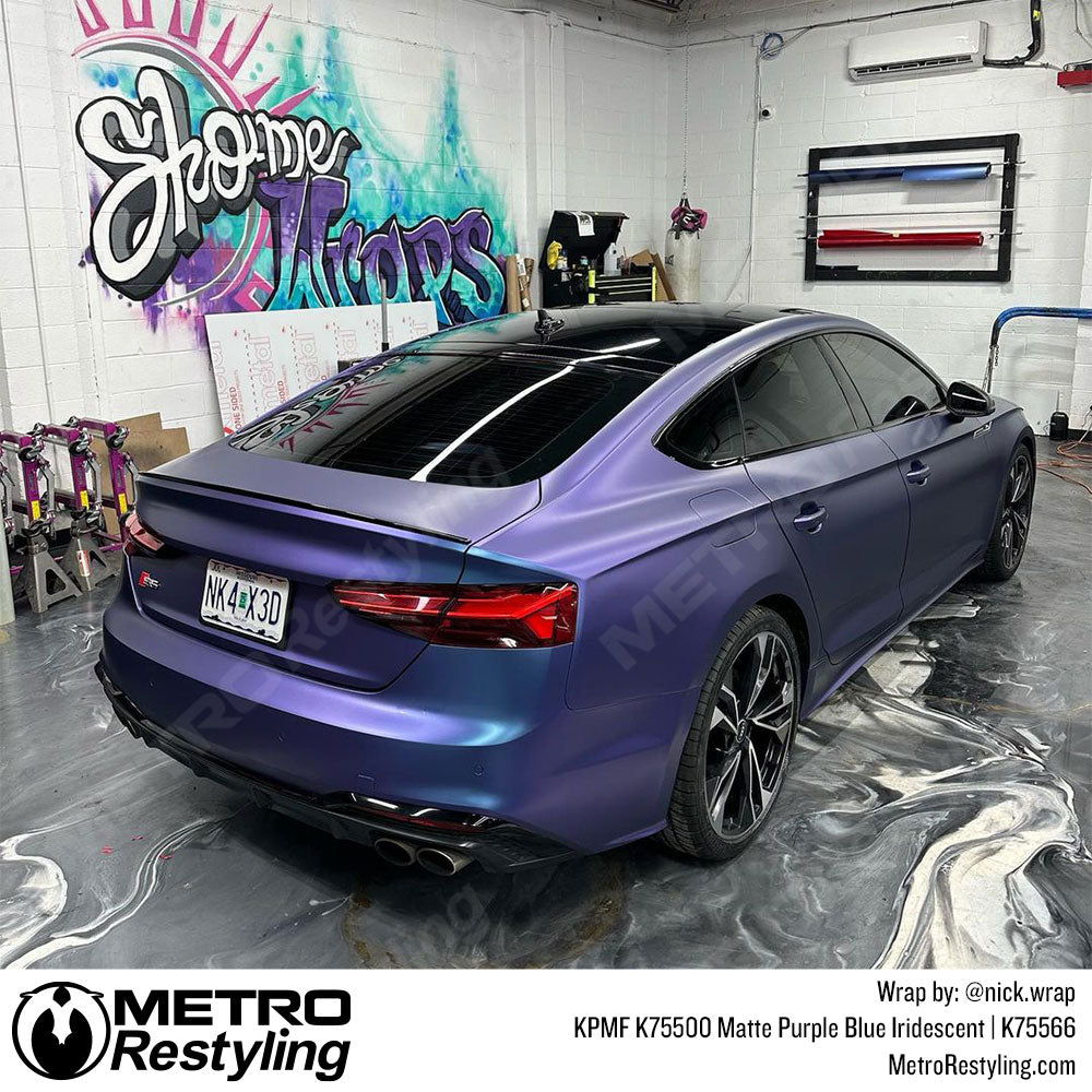 purple blue iridescent audi wrap