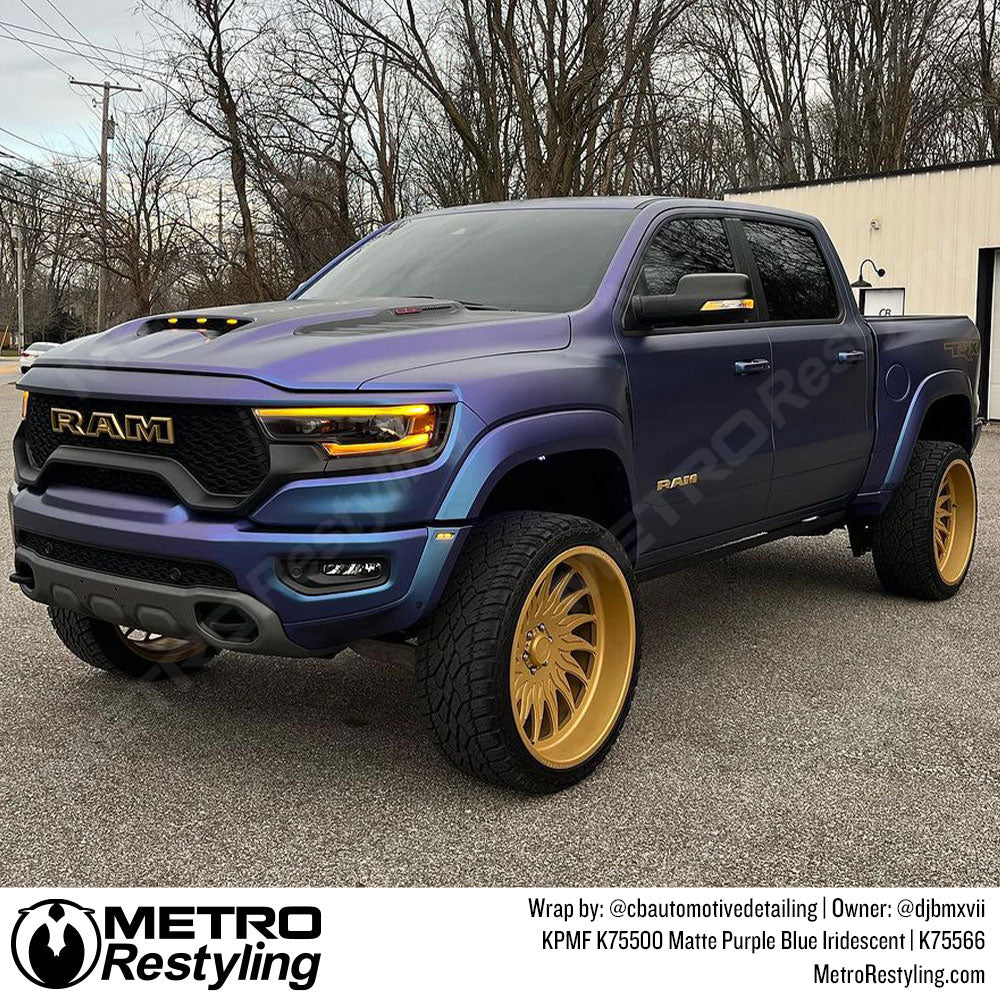 Purple Black Truck Wrap