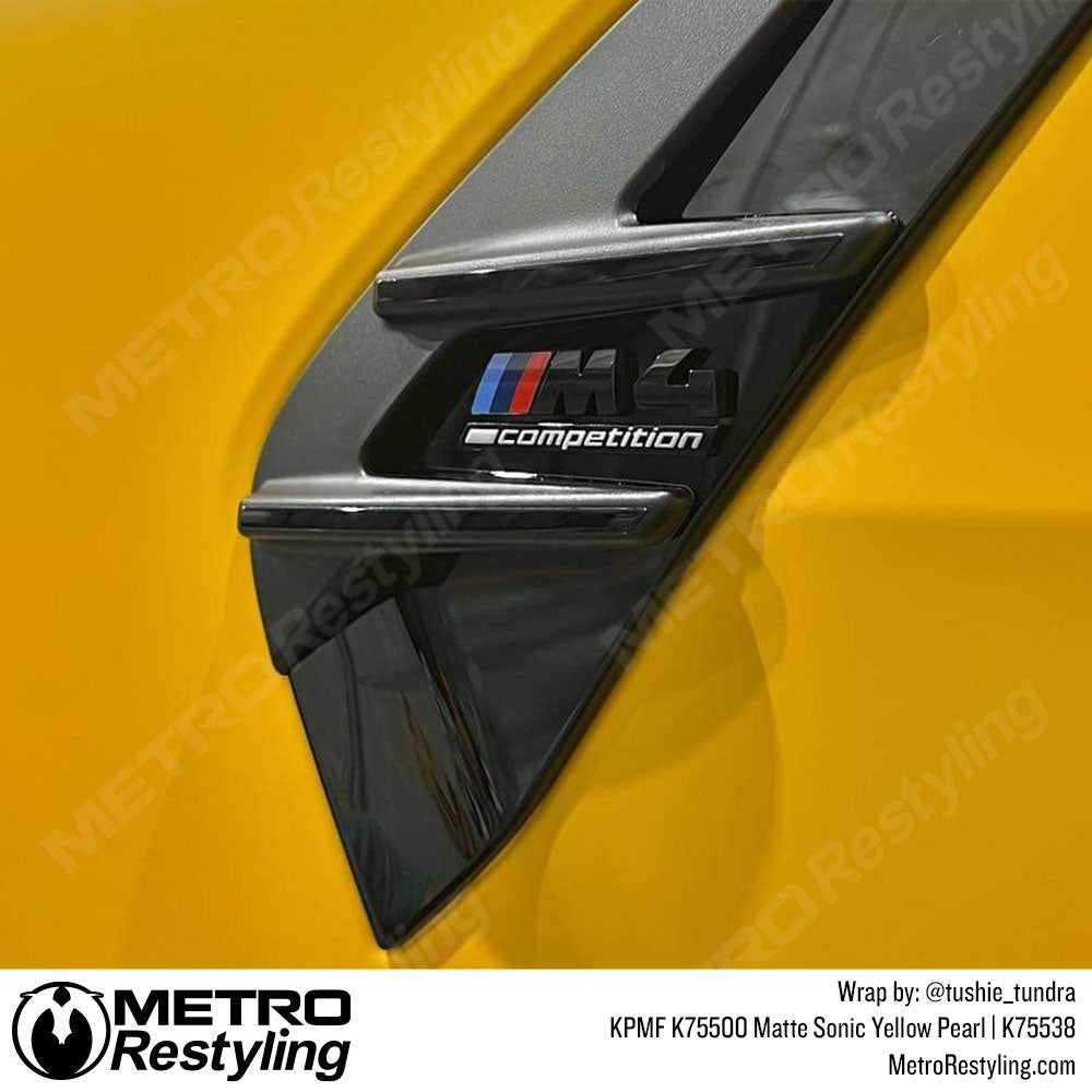 matte yellow bmw wrap