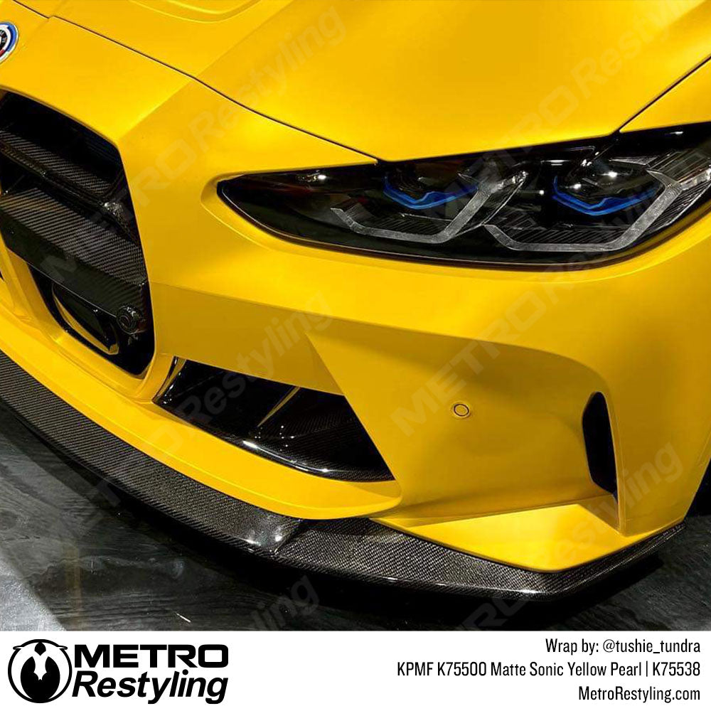 matte yellow bmw wrap