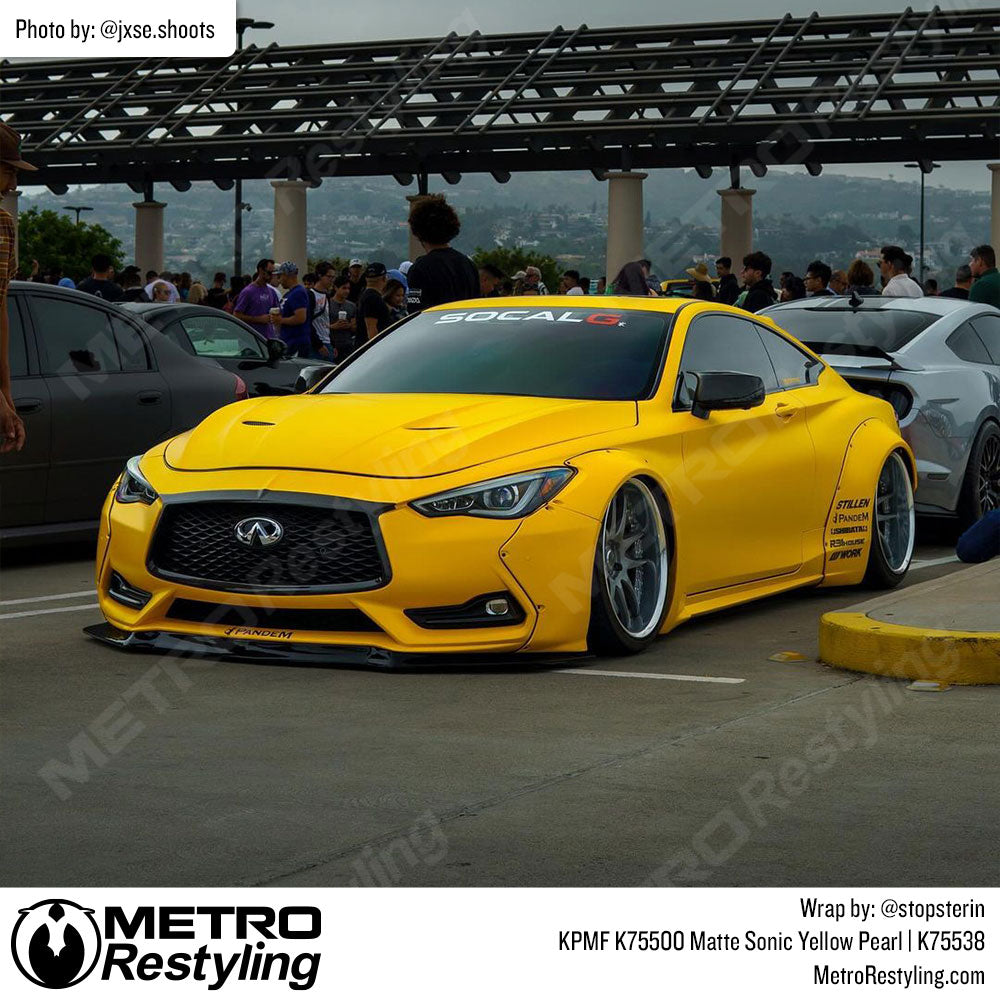 matte yellow infiniti wrap