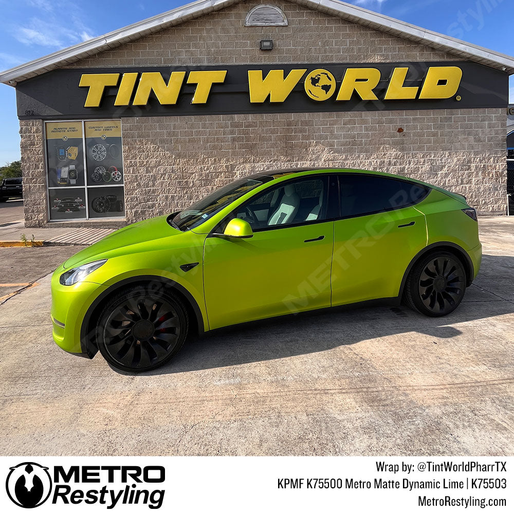green tesla wrap