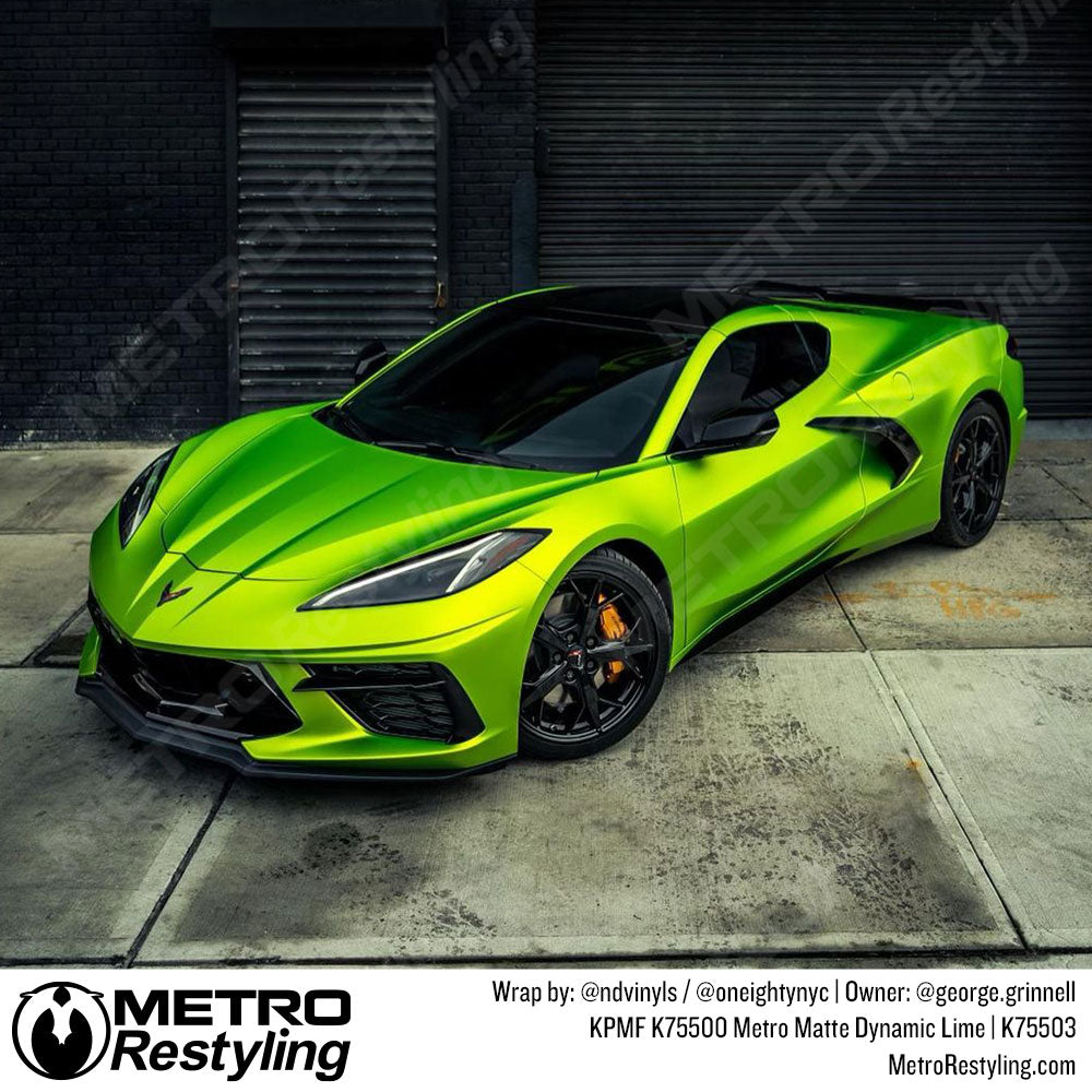 lime green corvette wrap