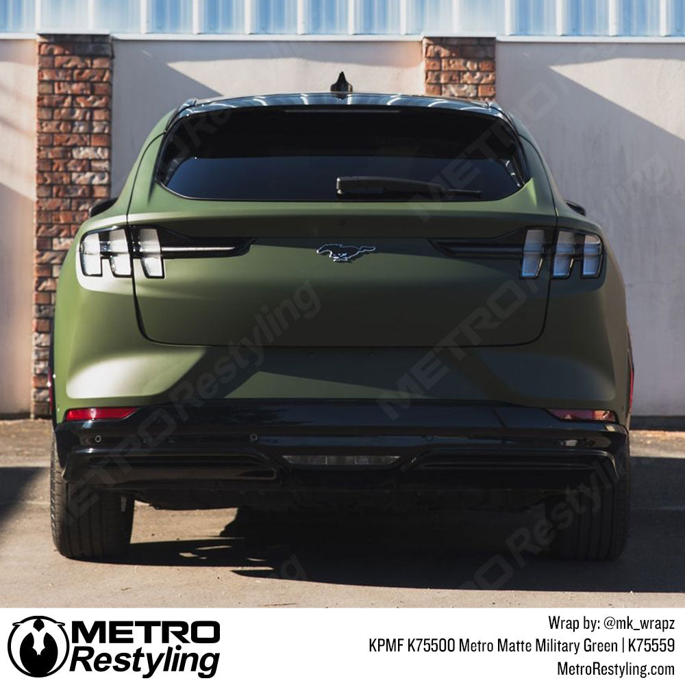 military green mustang wrap