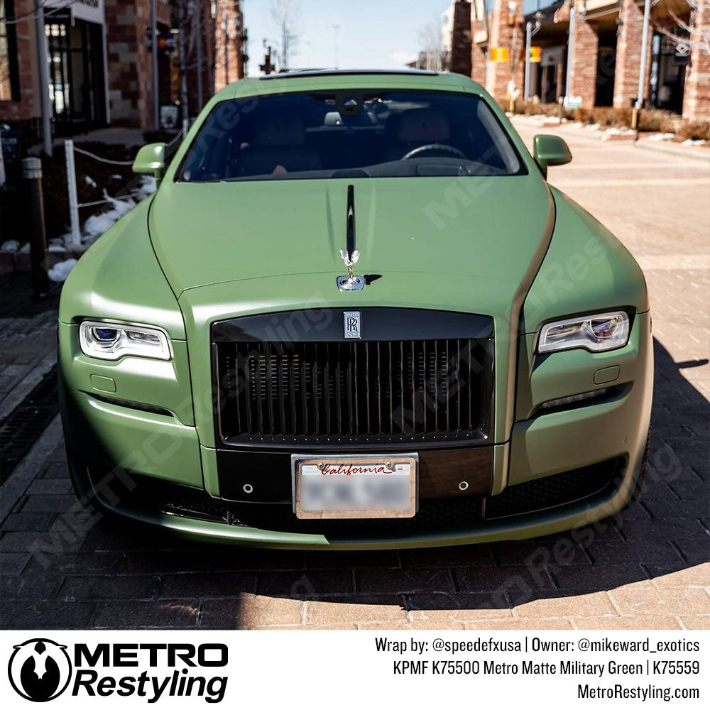 Matte Green Rolls Royce Wrap