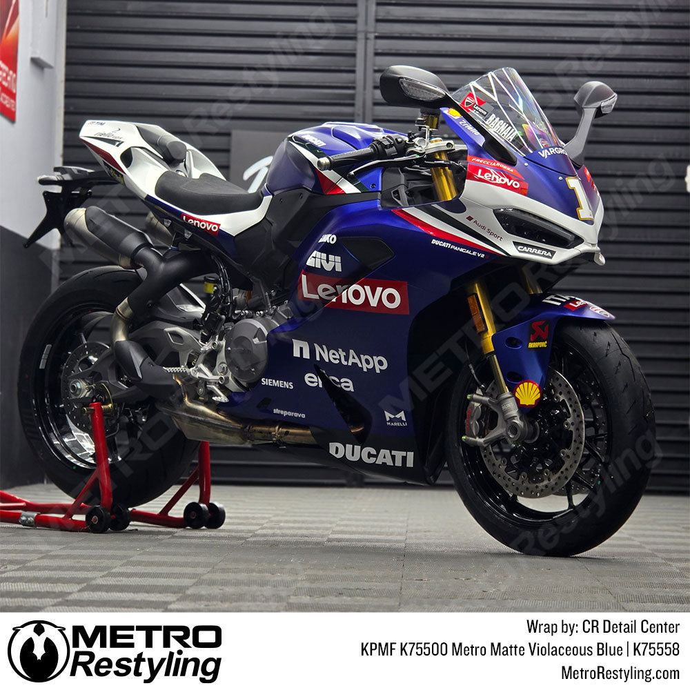 Blue Motorcycle Vinyl Wrap