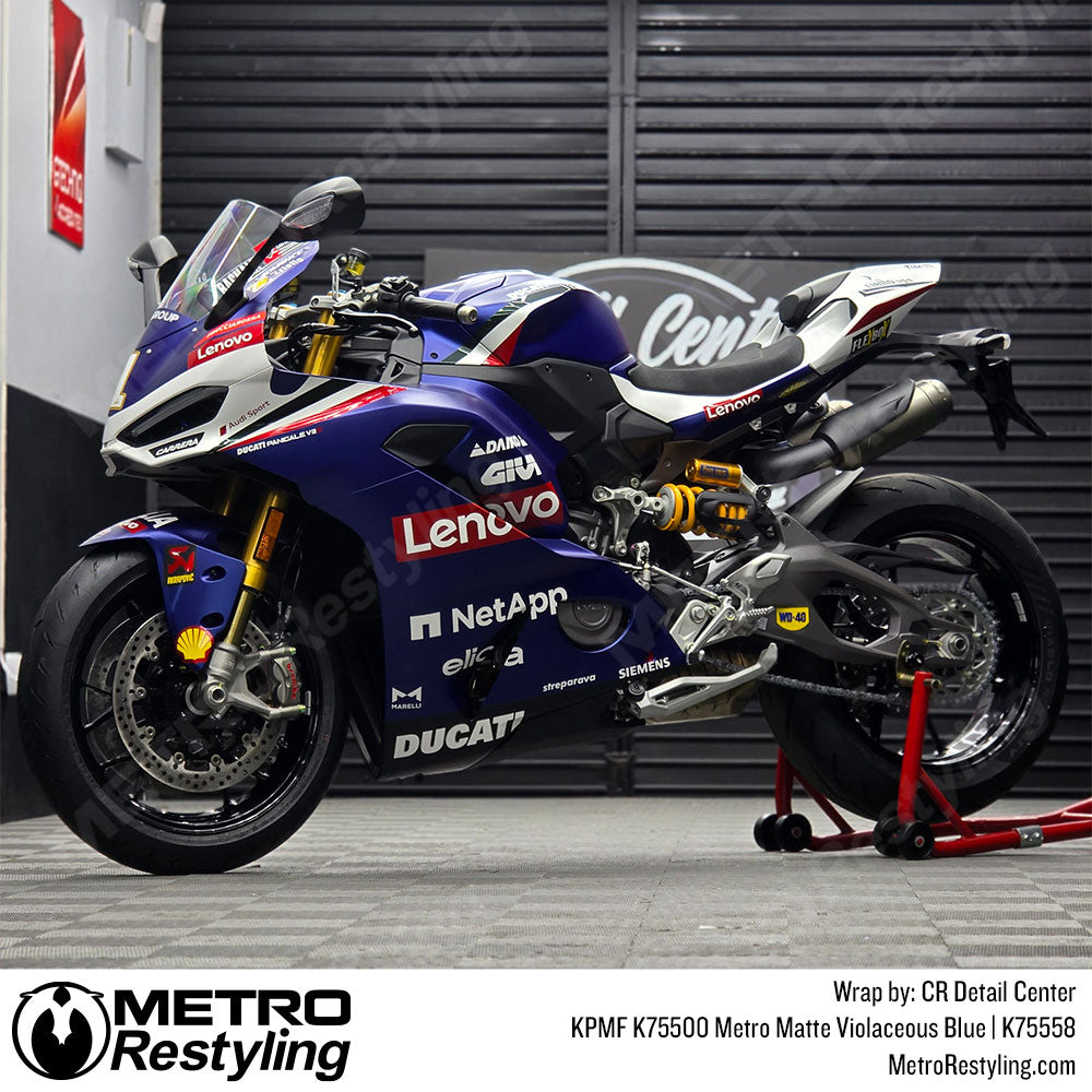 Blue Motorcycle Wrap