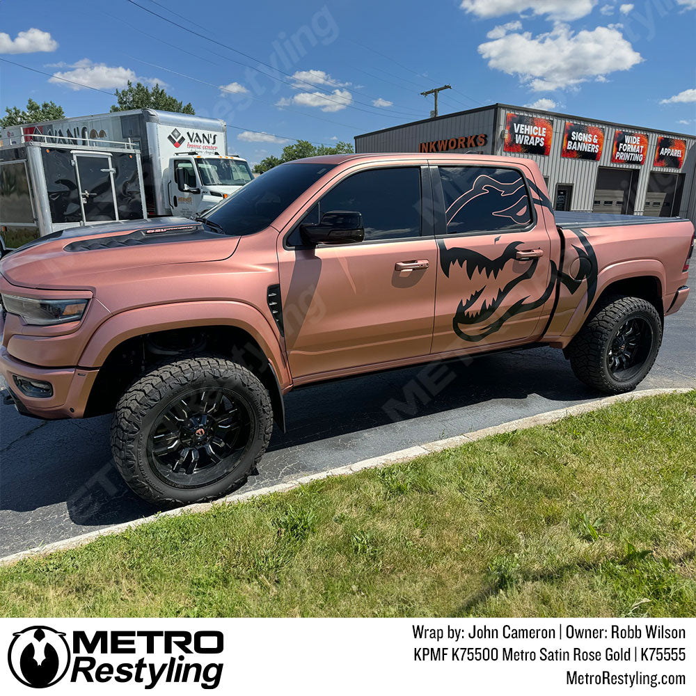Satin Rose Gold Truck Wrap
