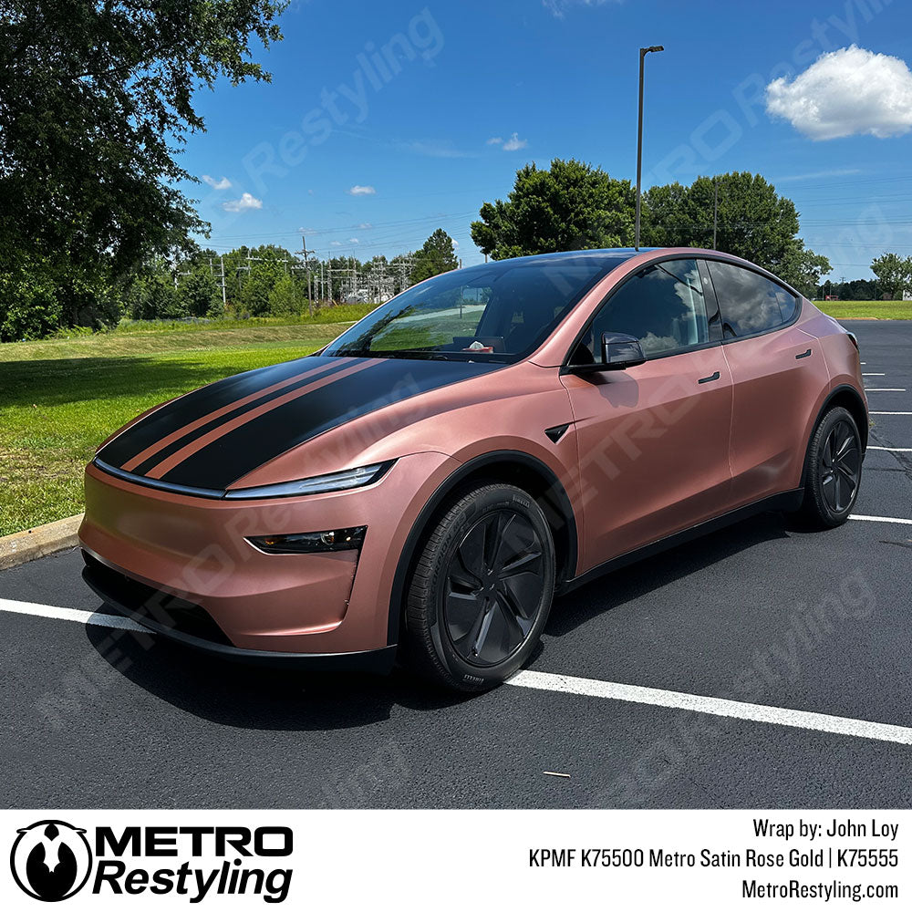Satin Rose Gold Tesla Wrap
