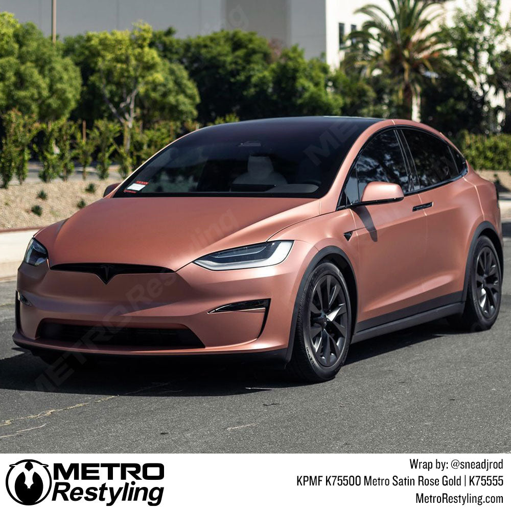 Satin Rose gold tesla wrap