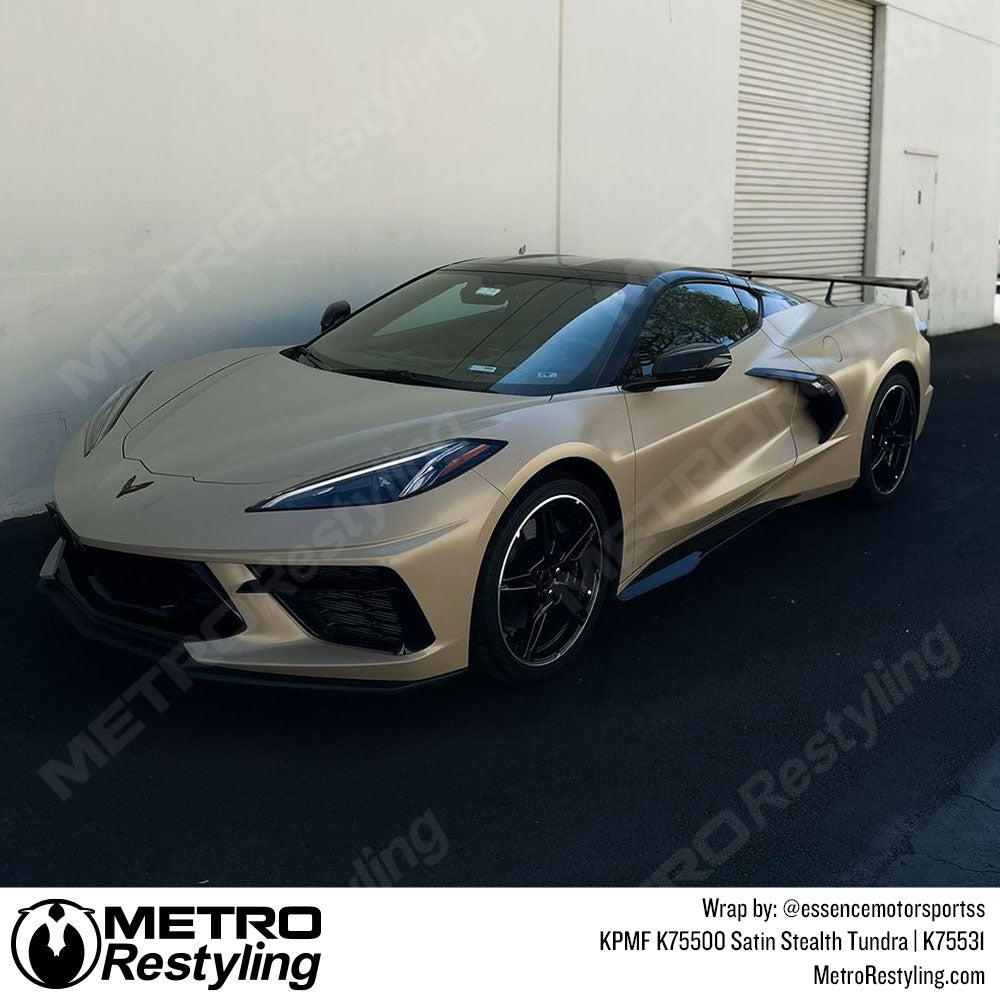 Satin Tan Corvette Wrap