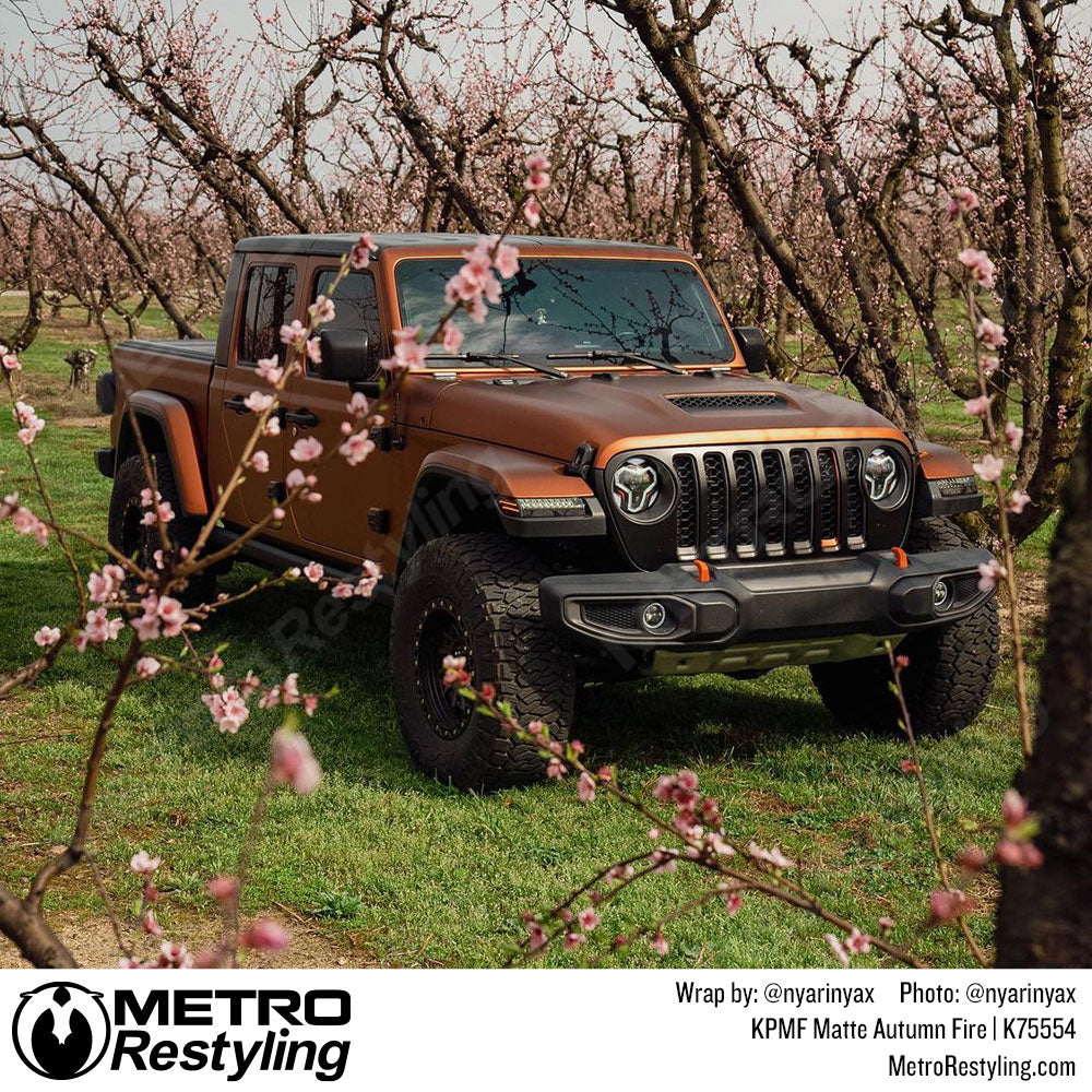 matte autumn fire jeep wrap