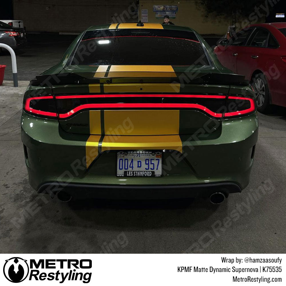 matte yellow charger vinyl wrap