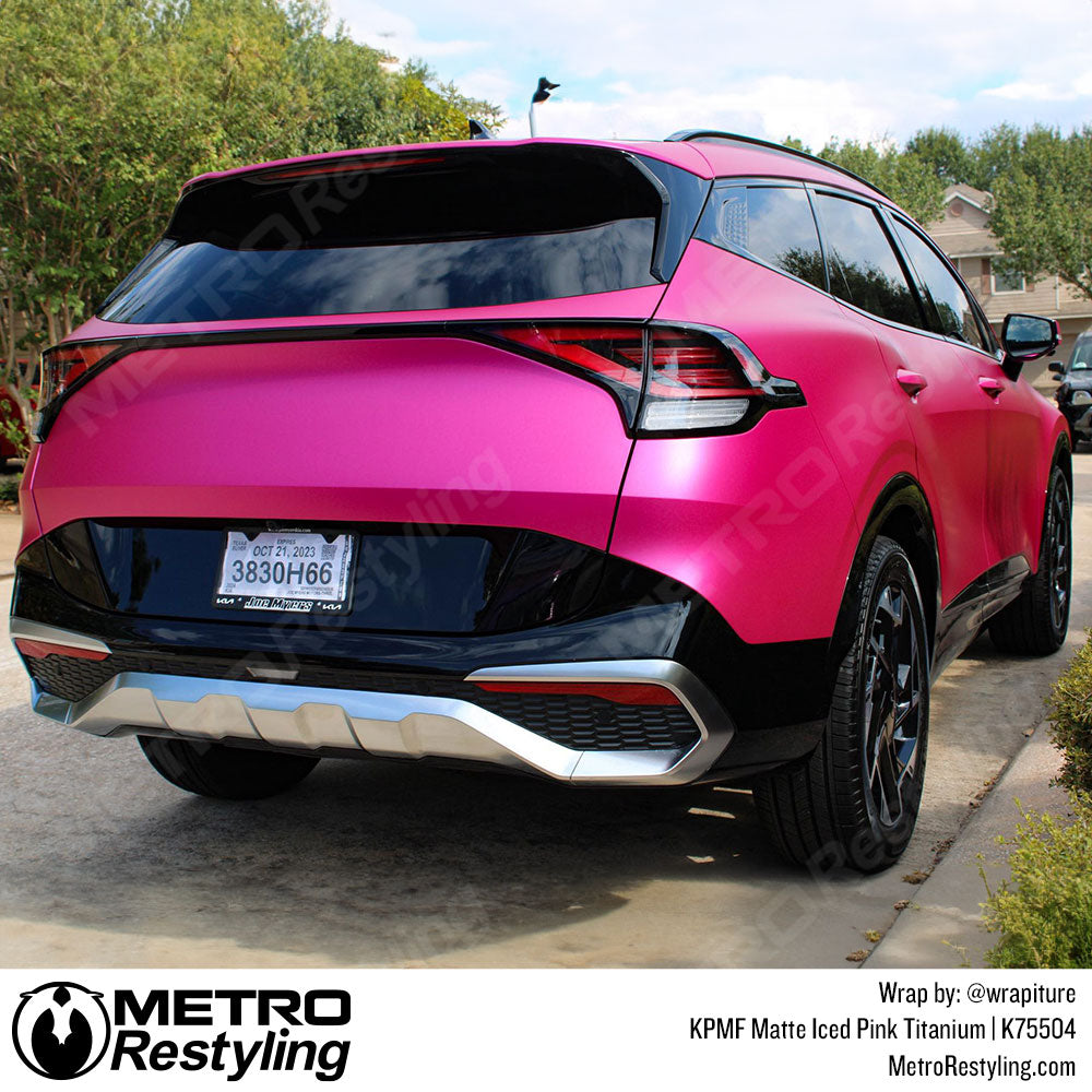 matte pink hyundai wrap