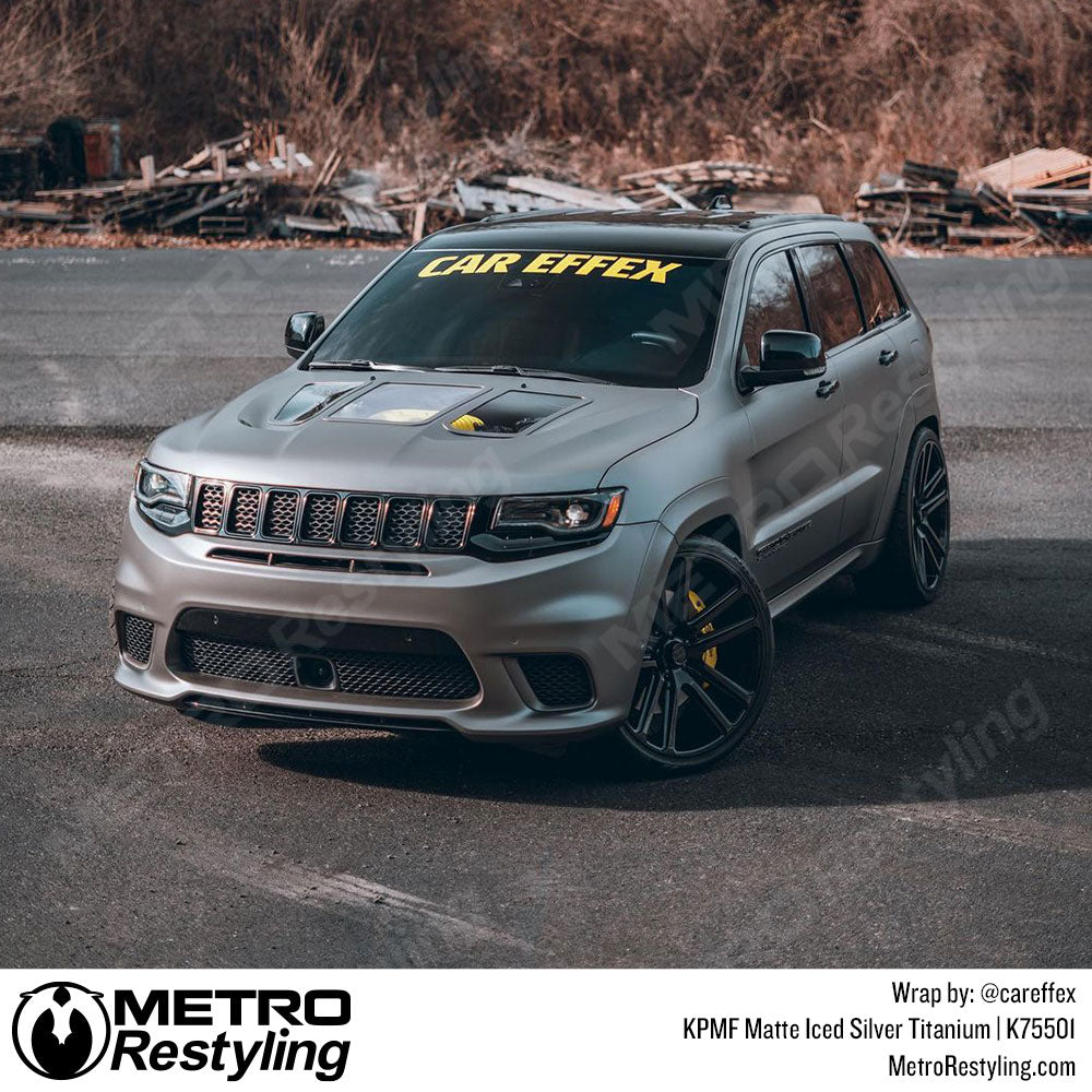 Matte iced silver jeep wrap